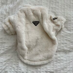 Luxury Cream Dog Soft Fur Coat